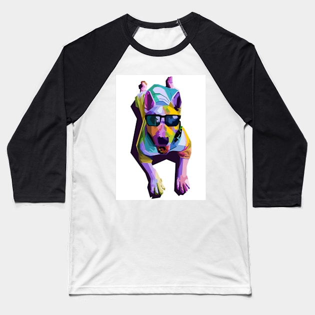 Bull terrier Baseball T-Shirt by Hand-drawn